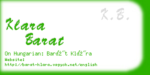 klara barat business card